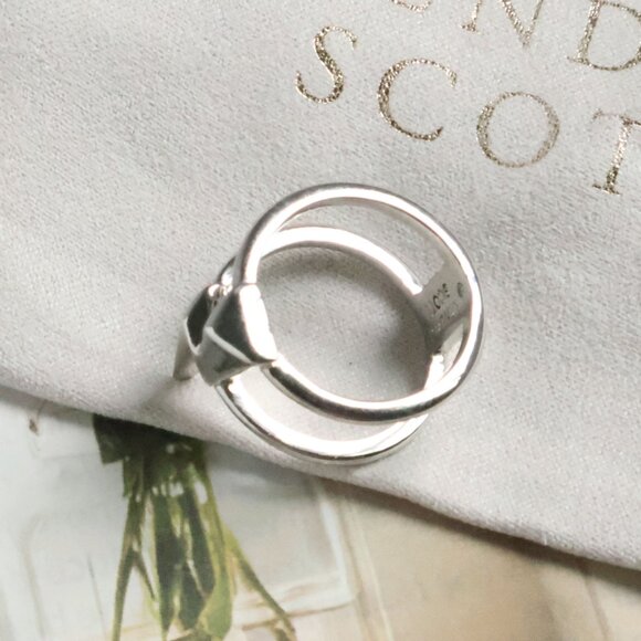 Kendra Scott Bolt Silver Double Band Ring #7 - Picture 2 of 2